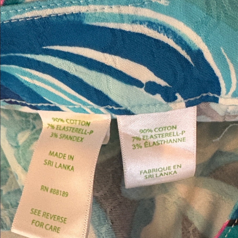 Lilly Pulitzer Kelly Skinny Ankle Pants 8 Maldives Green Tropical Print Stretch - Picture 7 of 8